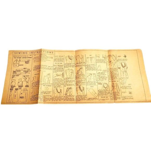 Vintage Dress Pattern 1940s XS Dress - Picture 6 of 9